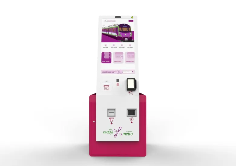 Frog8 TransiGo 4000 kiosk deployed at Bengaluru Namma Metro — full-KYC NCMC card issuance in 45 seconds